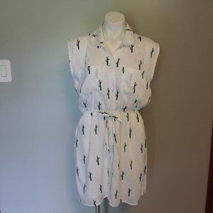 NWT White and Green Cotton Lightweight Dress by Japna size Medium